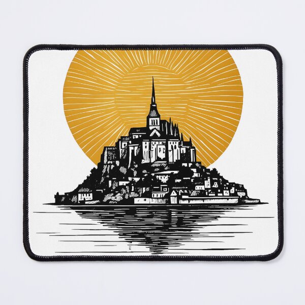 Item preview, Mont Saint-Michel Normandy Retro – Medieval Abbey & Tidal Bay designed and sold by NUTMA Design.