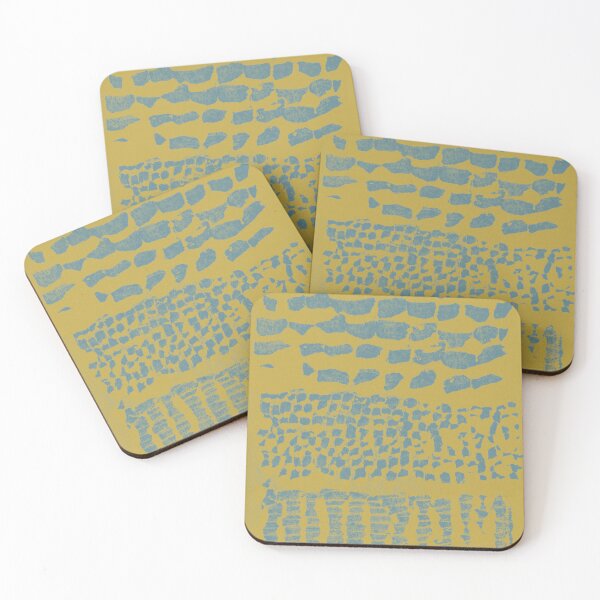 Item preview, Three Grains Textured Monoprint - Saffron + Peacock designed and sold by Irene Estelle.