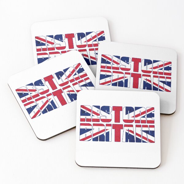 Item preview, Restore Britain Union Jack Text Design designed and sold by MeatyTees.