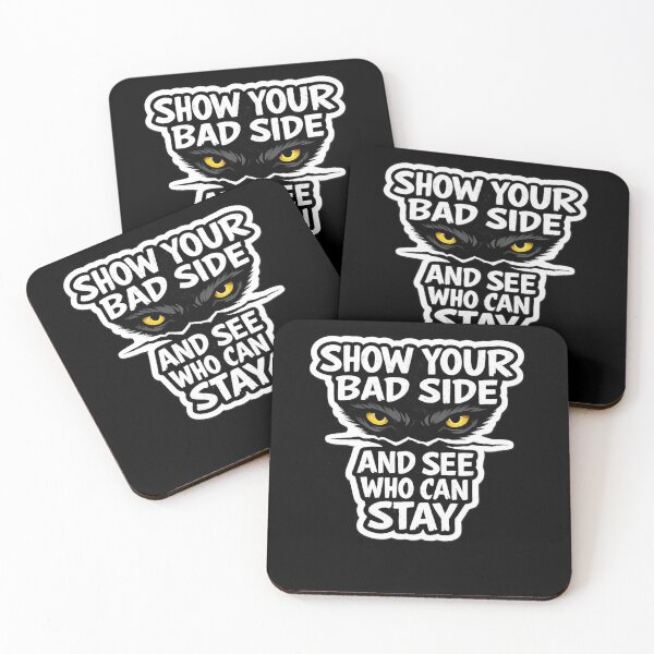 Item preview, Show Your Bad Side Quote Sticker – Dark Aesthetic Wolf Eyes Motivational Design designed and sold by Ashutoshwarade.