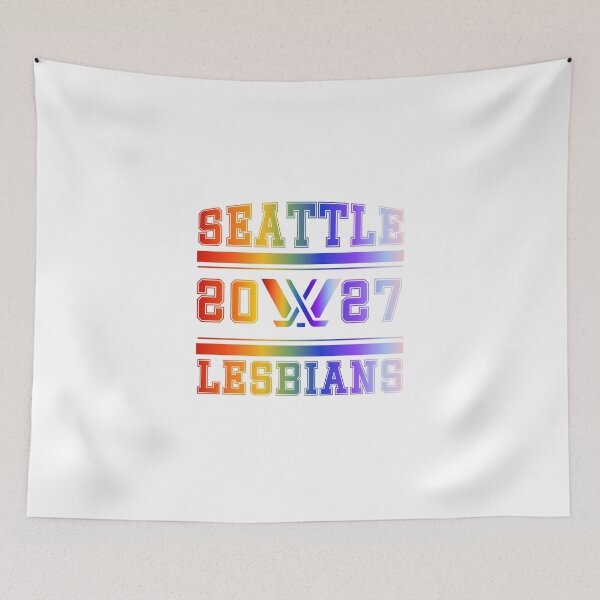 Item preview, Seattle Lesbians Rainbow PWHL Vintage Logo designed and sold by coffeepolicy.