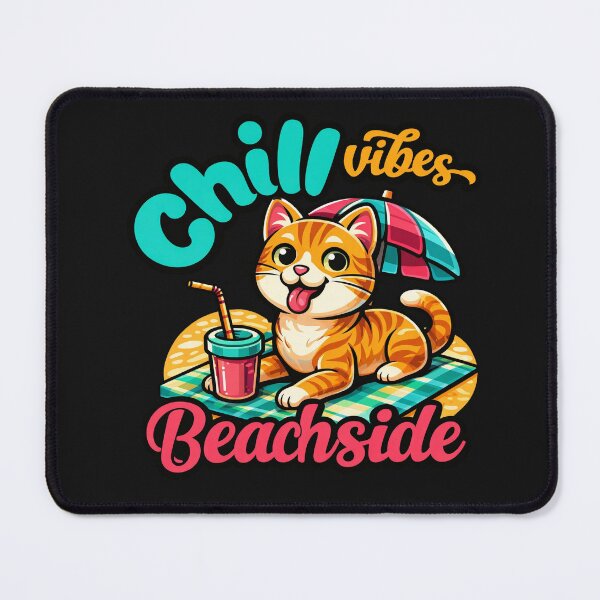Item preview, Cute Orange Tabby Cat Relaxing Beach Summer designed and sold by Tsugraf Designs.