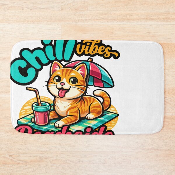 Item preview, Cute Orange Tabby Cat Relaxing Beach Summer designed and sold by Tsugraf Designs.
