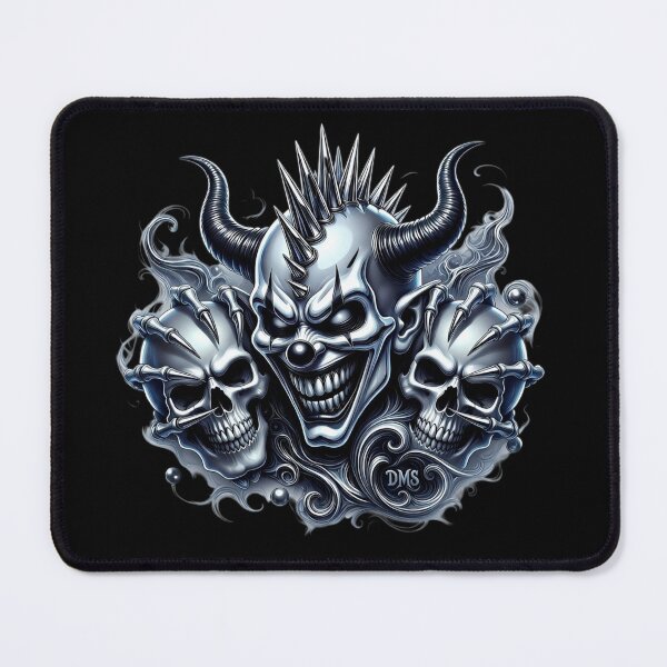 Item preview, Demonic Skull Clown Horned Dark Gothic Metal Art designed and sold by DeimosArtIntl.