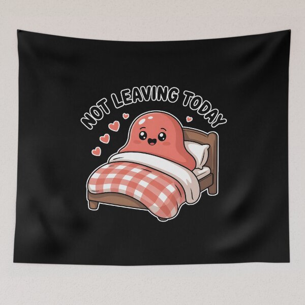 Item preview, Not Leaving Today Bed Blob Cute Cozy Introvert Aesthetic Meme Shirt designed and sold by ImaginedSpace7.