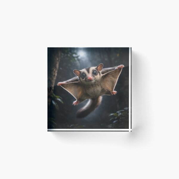 Item preview, Flying Sugar Glider Under Moonlight - Cute Night Forest Animal Aesthetic designed and sold by OneStepFromArt.