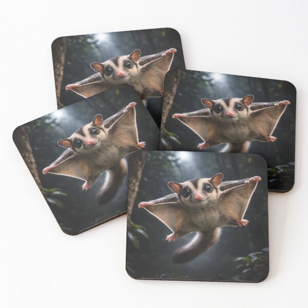 Item preview, Flying Sugar Glider Under Moonlight - Cute Night Forest Animal Aesthetic designed and sold by OneStepFromArt.