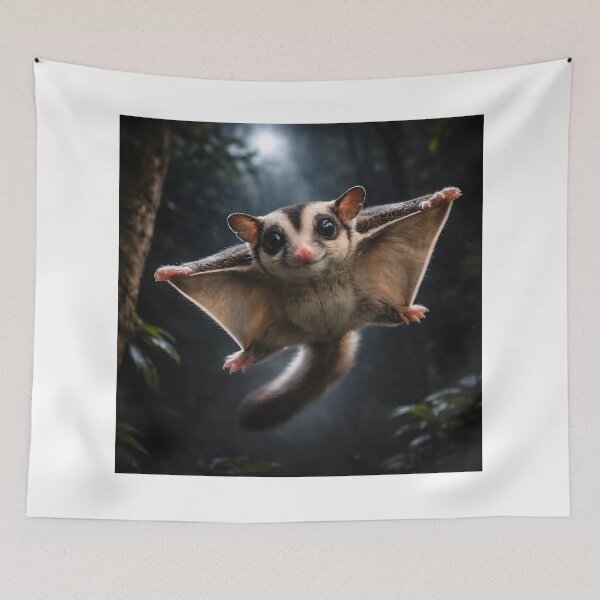 Item preview, Flying Sugar Glider Under Moonlight - Cute Night Forest Animal Aesthetic designed and sold by OneStepFromArt.