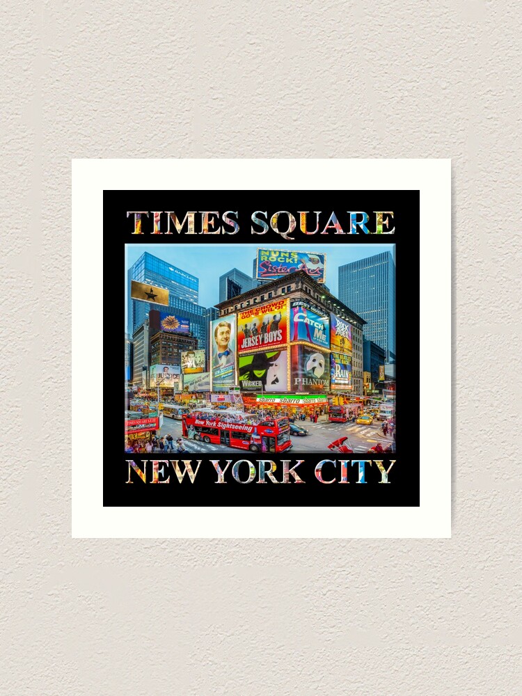 Alternate view of Times Square III Special Finale Edition (with type on black) Art Print