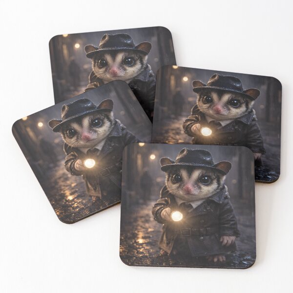 Item preview, Sugar Glider Detective - Cute Noir Animal Art designed and sold by OneStepFromArt.