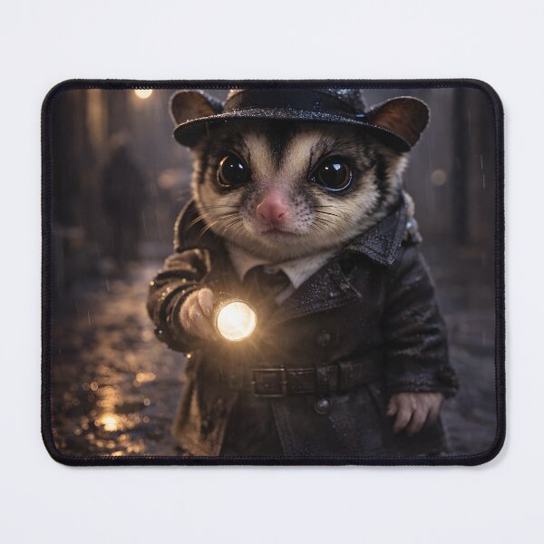 Item preview, Sugar Glider Detective - Cute Noir Animal Art designed and sold by OneStepFromArt.