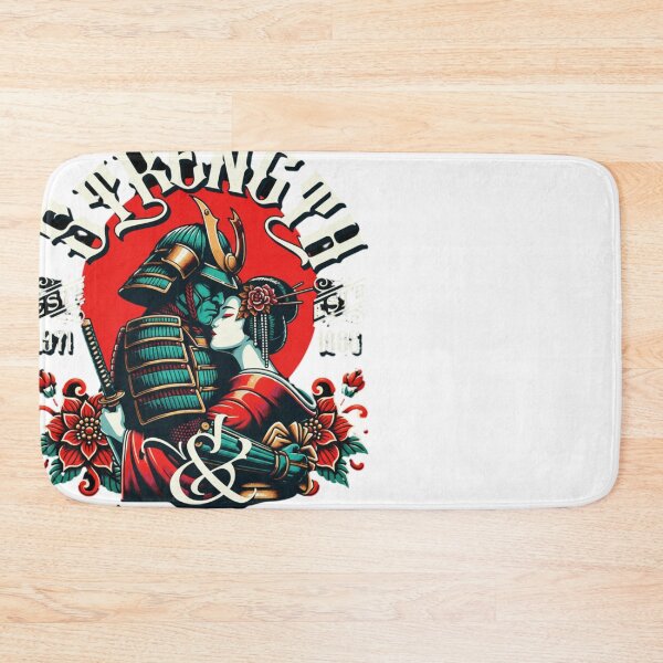 Item preview, Samurai Geisha Couple Strength Beauty Japanese Art designed and sold by Tsugraf Designs.