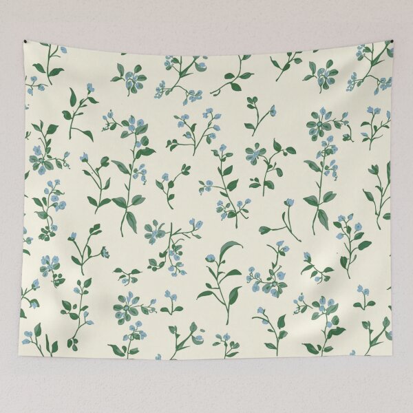 Item preview, Forget-Me-Not Flower Pattern On Cream Background designed and sold by burbankdesigns.