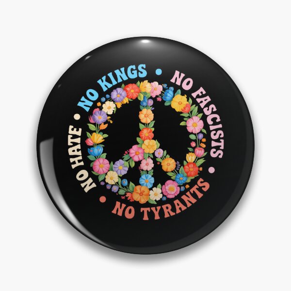 Item preview, No Tyrants No Kings Floral Peace Sign designed and sold by wansilastomi.