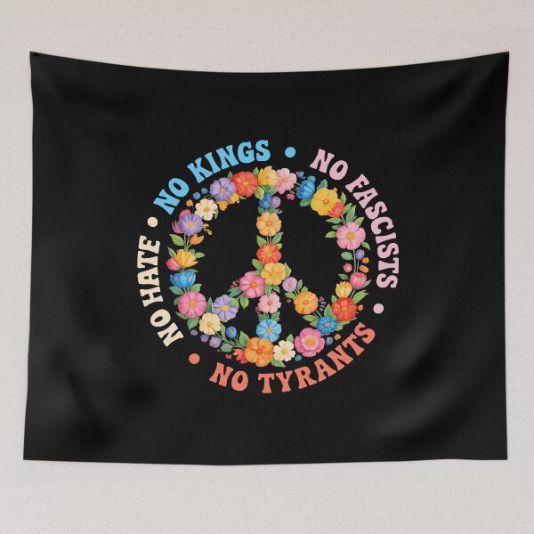 Item preview, No Tyrants No Kings Floral Peace Sign designed and sold by wansilastomi.