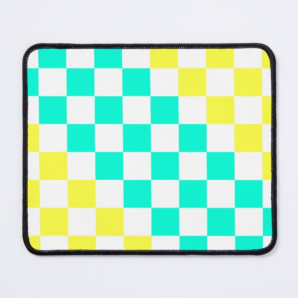 Item preview, Cheerful Aqua & Yellow Checkerboard Pattern designed and sold by Lainey1978.