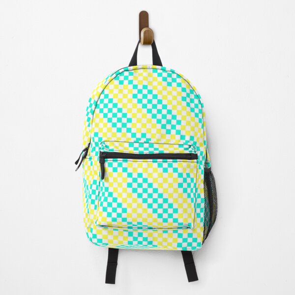 Item preview, Cheerful Aqua & Yellow Checkerboard Pattern designed and sold by Lainey1978.