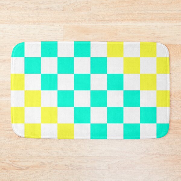 Item preview, Cheerful Aqua & Yellow Checkerboard Pattern designed and sold by Lainey1978.