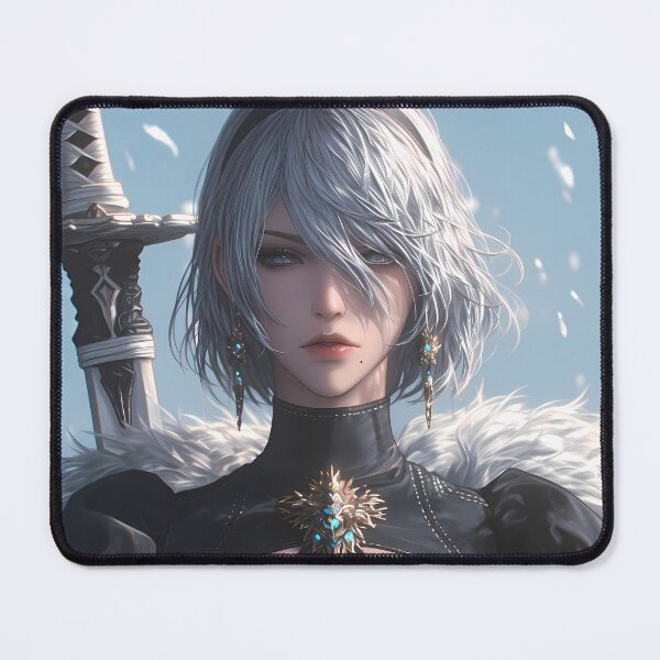 Item preview, Distant 2B NieR Automata Steel Blade Frost Wind Light Anime Warrior Girl designed and sold by Tokyonomad.