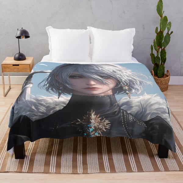 Item preview, Distant 2B NieR Automata Steel Blade Frost Wind Light Anime Warrior Girl designed and sold by Tokyonomad.