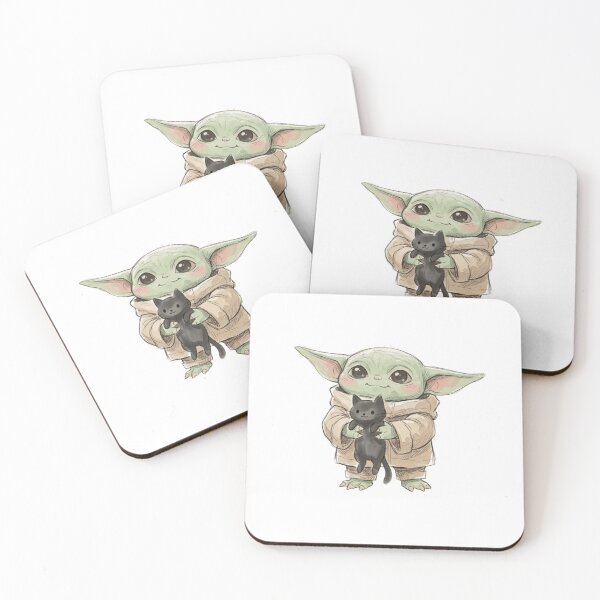 Item preview, BABY YODA WITH BLACK CAT CUTE GROGU DARK ACADEMIA AESTHETIC designed and sold by LIS AND MELIVERSO.