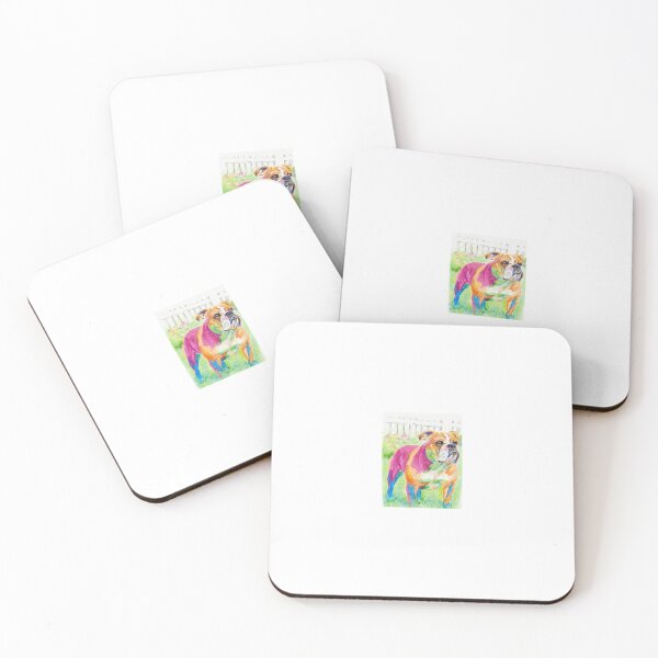 Item preview, Rainbow pop art Bulldog designed and sold by Pigment & Pencil: Portaits by Lisa.