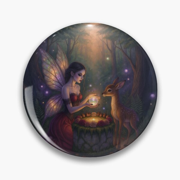 Item preview, Fairy and Deer in Enchanted Forest designed and sold by SabraDD.