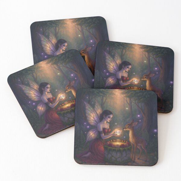 Item preview, Fairy and Deer in Enchanted Forest designed and sold by SabraDD.