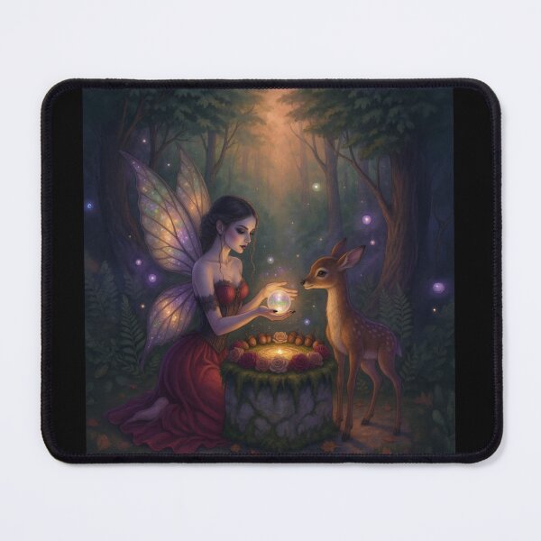 Item preview, Fairy and Deer in Enchanted Forest designed and sold by SabraDD.
