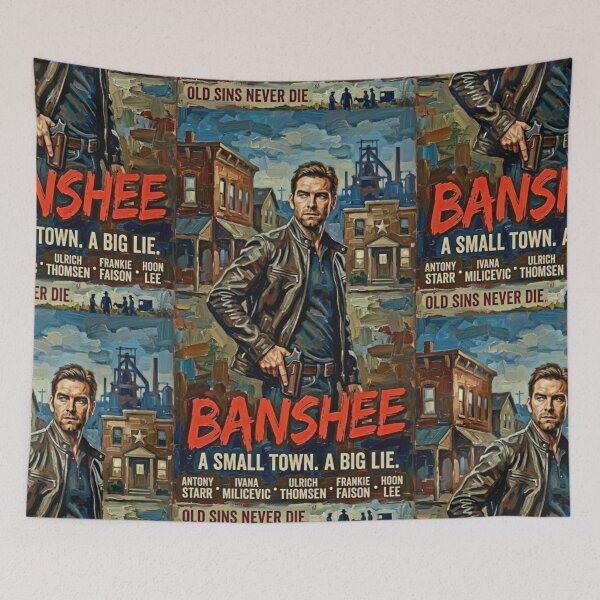 Item preview, A Small Town, A Big Lie: Gritty Banshee Oil Art designed and sold by Art's Diner.