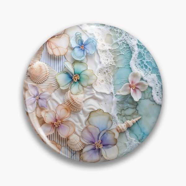 Item preview, Abstract, Floral, Coastal, Summer, Pink, Blue, Lavender, Flower, Collage designed and sold by SolaoLab.
