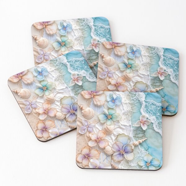 Item preview, Abstract, Floral, Coastal, Summer, Pink, Blue, Lavender, Flower, Collage designed and sold by SolaoLab.