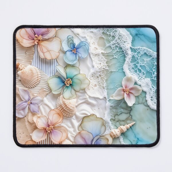 Item preview, Abstract, Floral, Coastal, Summer, Pink, Blue, Lavender, Flower, Collage designed and sold by SolaoLab.