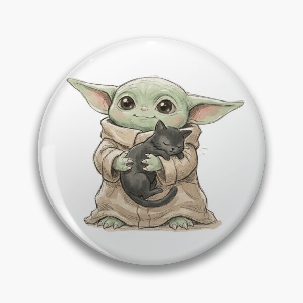 Item preview, BABY YODA WITH SLEEPING CAT COZY GROGU CUTE AESTHETIC designed and sold by LIS AND MELIVERSO.
