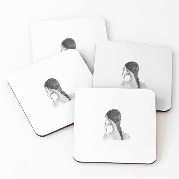 Item preview, Realistic portait of the back view of a woman with a braid designed and sold by Pigment & Pencil: Portaits by Lisa.