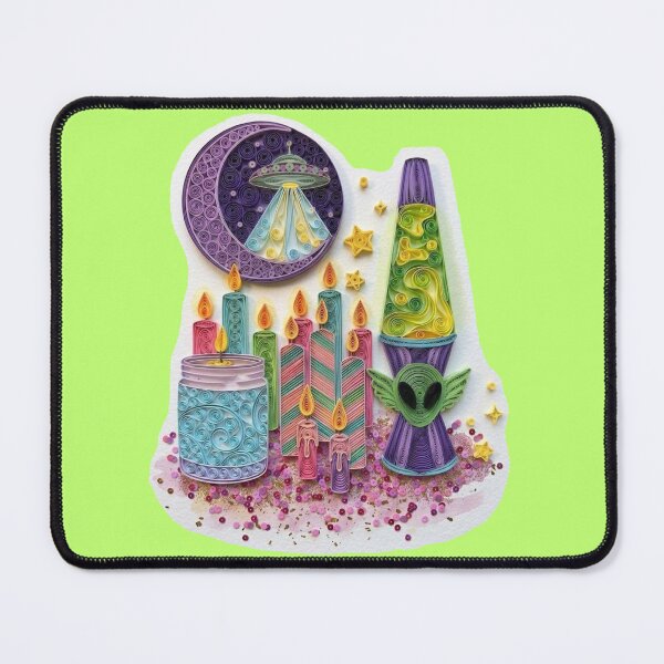 Item preview, UFO, Moon, Lava-lamp & Candles - quilled effect designed and sold by LottiesLuck.