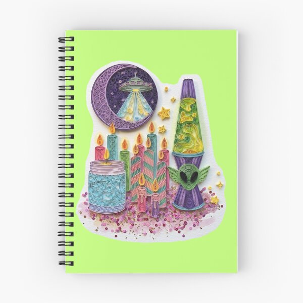 Item preview, UFO, Moon, Lava-lamp & Candles - quilled effect designed and sold by LottiesLuck.