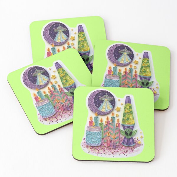 Item preview, UFO, Moon, Lava-lamp & Candles - quilled effect designed and sold by LottiesLuck.