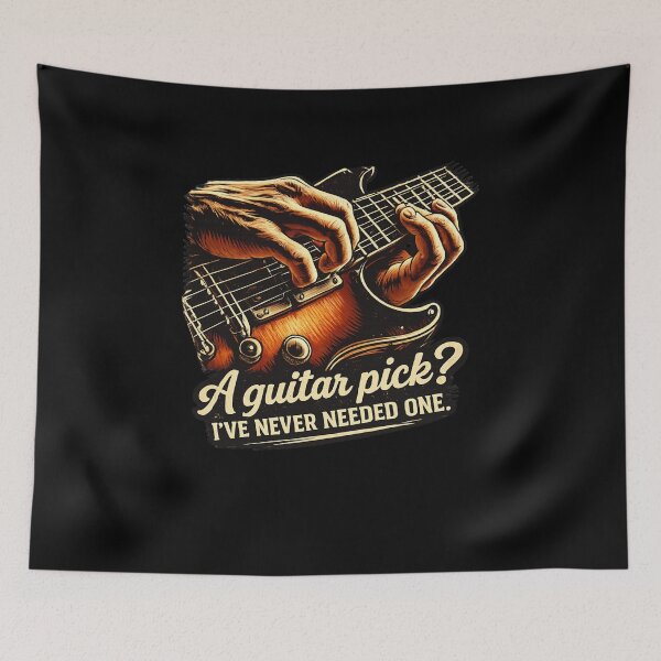 Item preview, Fingerstyle Guitar Design – Pick? Never Needed | Vintage Rock Style designed and sold by e-Shop67.