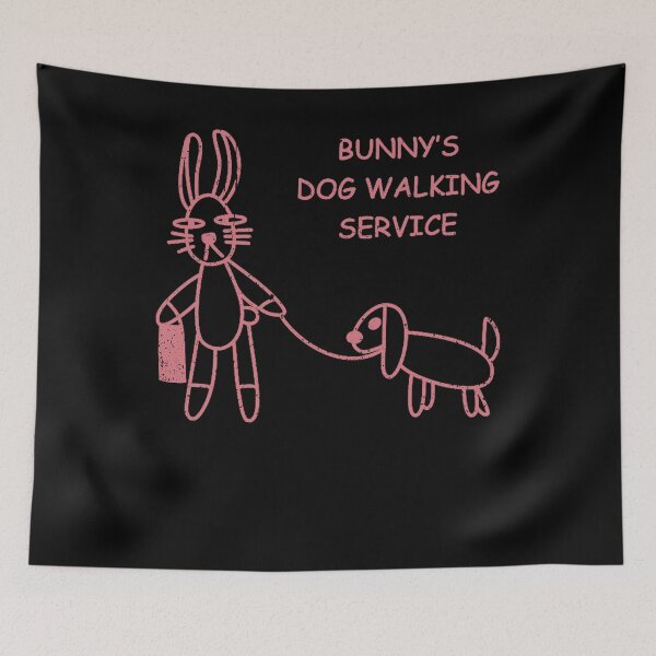 Item preview, Vintage Funny Bunny Dog Walking Service designed and sold by valery-kenz.