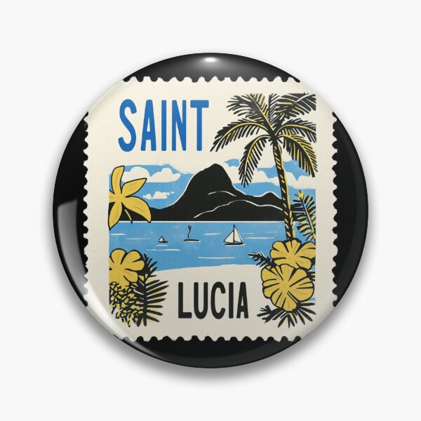 Item preview, Vintage Saint Lucia Postage Stamp Art - The Pitons & Tropical Bay designed and sold by tiigerdad.