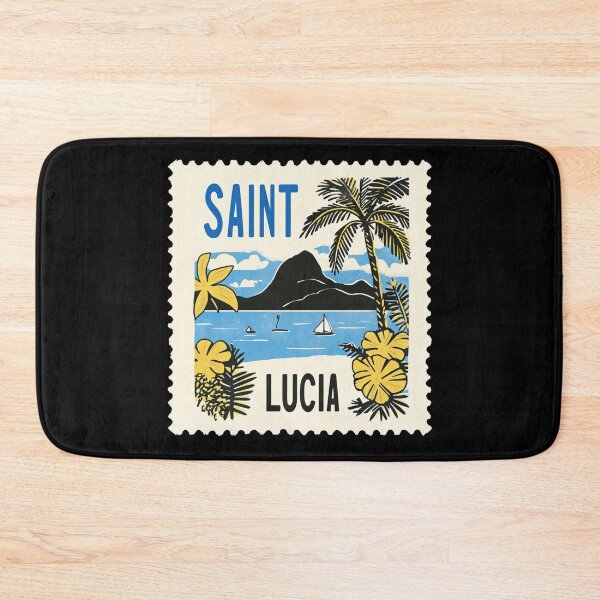 Item preview, Vintage Saint Lucia Postage Stamp Art - The Pitons & Tropical Bay designed and sold by tiigerdad.