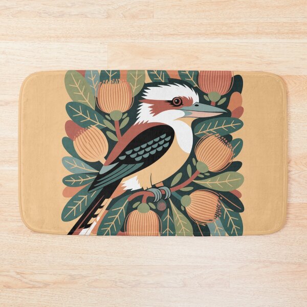Item preview, Modern Australian Folklore Kookaburra – Earthy Botanical Banksia Illustration designed and sold by Wennebabs.