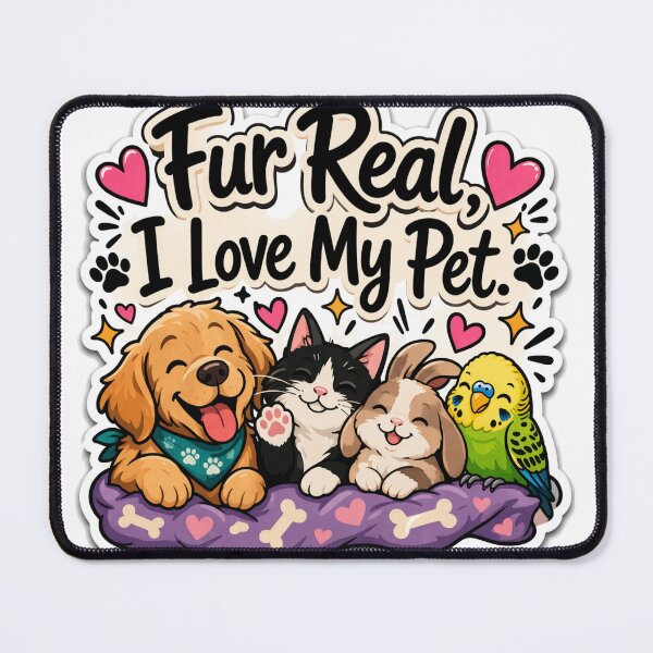 Item preview, Fur Real, I Love My Pets – Funny Pet Lover Quote designed and sold by harmonybaby0106.