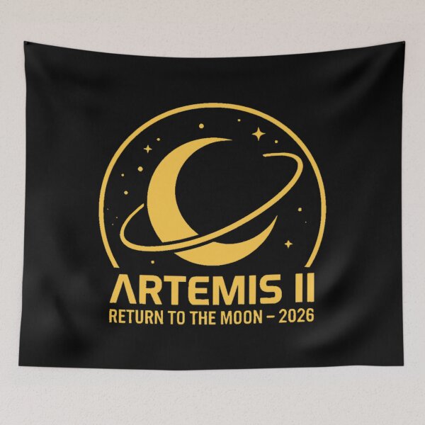 Item preview, Artemis II Return to the Moon 2026 Minimal Space Mission Logo Retro Sci Fi Design designed and sold by batrisyaw.