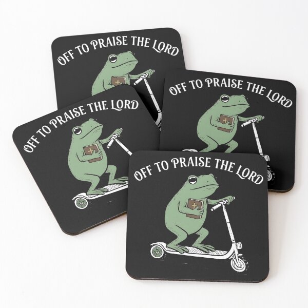 Item preview, Funny Frog on Scooter - Off To Praise The Lord Christian Design designed and sold by haitrieuic96.