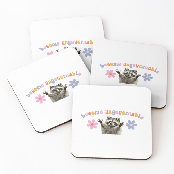 Item preview, Become Ungovernable Flower Power Raccoon  designed and sold by coffeepolicy.