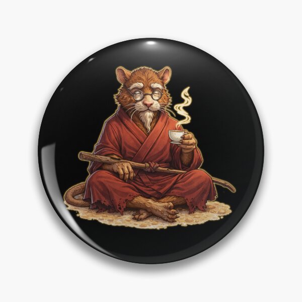 Item preview, Arte del sabio Sensei Rata | Estética acogedora del té del monje | Ilustración de un maestro de artes marciales designed and sold by sososweett.