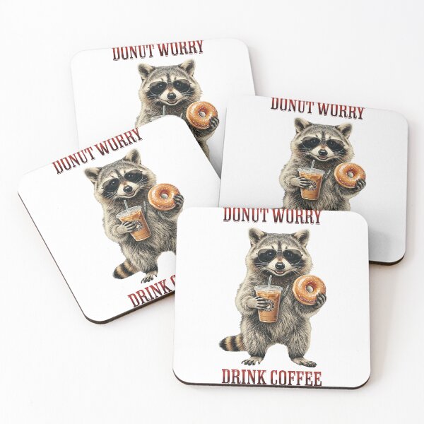 Item preview, Funny Raccoon Coffee Donut Pun Cute Graphic designed and sold by CoolTShirtDesign.
