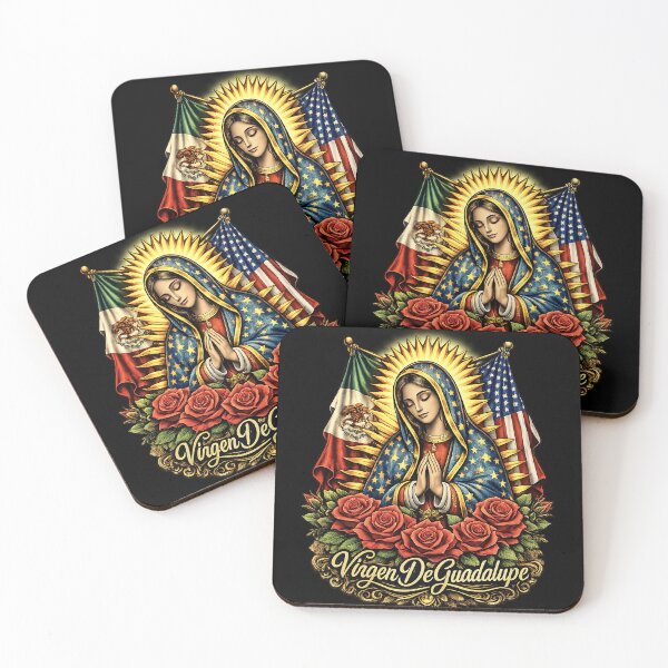 Item preview, Virgen de Guadalupe Mexican American Flag Virgin Mary Virgencita  designed and sold by HechoEnAztlan.